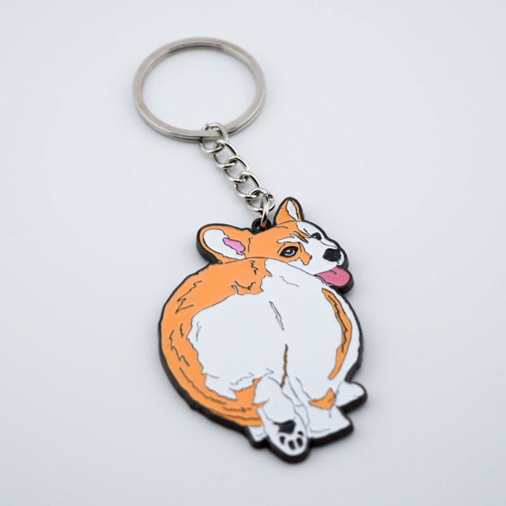 Corgi Butt Enamel Keychain