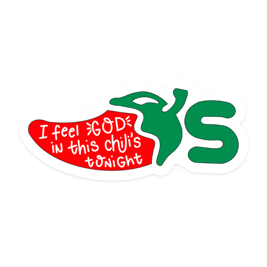 God in This Chili’s, Choose Sticker or Magnet - Sammy Gorin Art